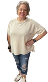 Zenana Corded Cuffed Sleeve Top, Assorted Colors
