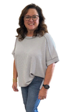 Zenana Corded Cuffed Sleeve Top, Assorted Colors