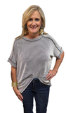 Zenana Corded Cuffed Sleeve Top, Assorted Colors