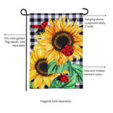 ‘Sunflower Ladybugs’ Burlap Decorative Flag