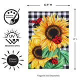 ‘Sunflower Ladybugs’ Burlap Decorative Flag