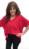 Zenana Ribbed Hi-Low V-Neck Top, Assorted Colors