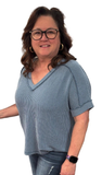 Zenana Ribbed Hi-Low V-Neck Top, Assorted Colors