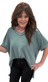 Zenana Ribbed Hi-Low V-Neck Top, Assorted Colors