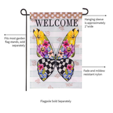 ‘Courtly Check Butterfly’ Appliqué Decorative Flag