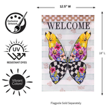 ‘Courtly Check Butterfly’ Appliqué Decorative Flag