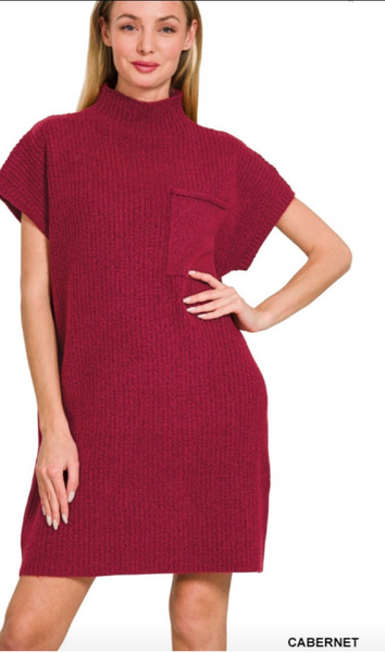 Zenana, Mock Neck Short Sleeve Sweater Dress, Assorted Colors – MeLinda's  Fine Gifts