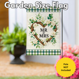 ‘Floral Wreath Mr. & Mrs.’ Burlap Decorative Flag
