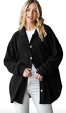 HEIMISH Basic Collar Ribbed Button Down Shacket Top, Assorted Colors