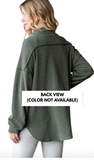HEIMISH Basic Collar Ribbed Button Down Shacket Top, Assorted Colors