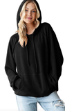 Heimish Long Puff Sleeve Ribbed Hoodie