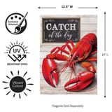 ‘Lobster Catch Suede’ Suede Decorative Flag