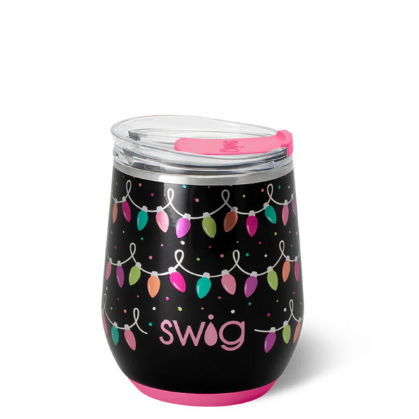 Swig “Tacky Lights” 12oz Stemless Wine Cup