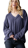 Heimish Long Puff Sleeve Urban Ribbed Top, Assorted Colors