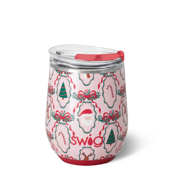 Swig “Christmas Cameos” 12oz Stemless Wine Cup