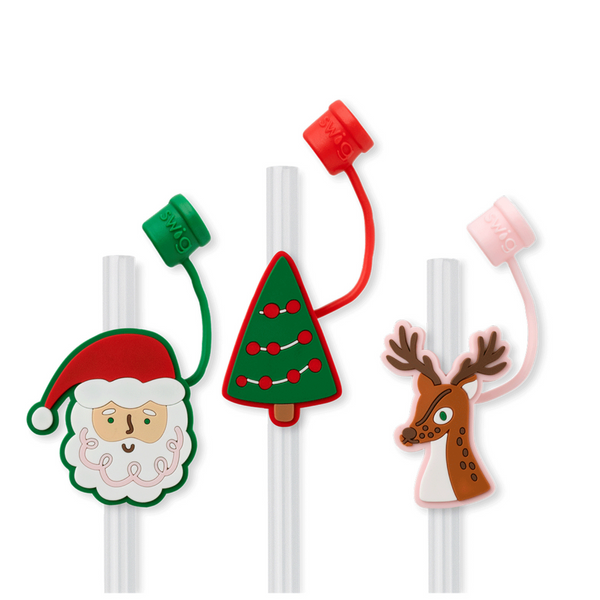 Swig “Christmas Cameos” Mega Mug Straw Topper Set