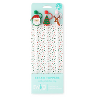 Swig “Christmas Cameos” Mega Mug Straw Topper Set