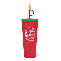 Swig “Santa’s Favorite Teacher” 24oz Plastic Tumbler