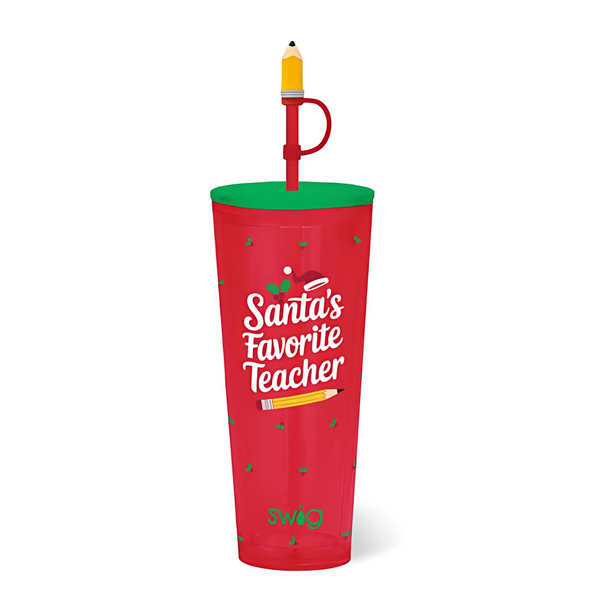 Swig “Santa’s Favorite Teacher” 24oz Plastic Tumbler