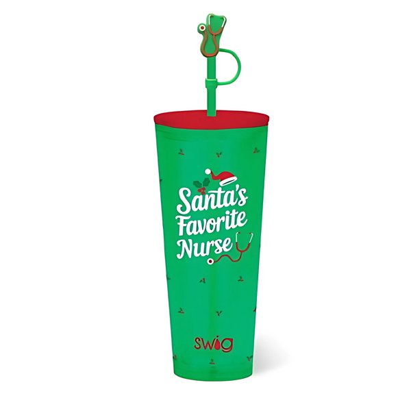 Swig “Santa’s Favorite Nurse” 24oz Plastic Tumbler