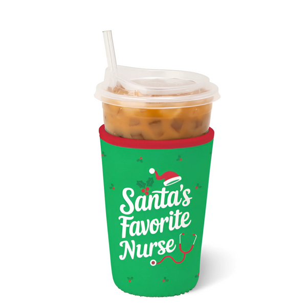 Swig “Santa’s Favorite Nurse” Medium Iced Cup Coolie