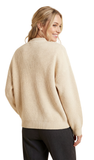 HEIMISH, Denim Patchwork Ribbed Cardigan