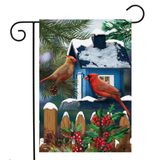 ‘Snow Day Cardinals’ Decorative Flag