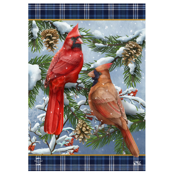 ‘Wintertime Cardinals’ Decorative Flag
