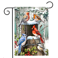 ‘Winter Woodland Bird’ Decorative Flag