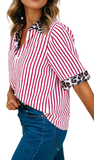 LDC Leopard / Red Striped Top