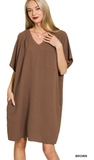 Zenana T-Shirt Pocket Dress, Assorted Colors