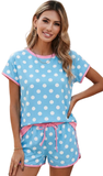 LDC Polka Dot Short Set in Sky Blue