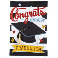 ‘Congrats Grad Linen’ Decorative Flag