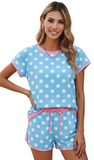 LDC Polka Dot Short Set in Sky Blue