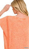 ZENANA French Terry Halo Snow Washed Top, Assorted Colors