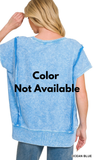 ZENANA French Terry Halo Snow Washed Top, Assorted Colors