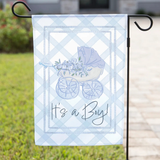 ‘Blue Baby Announcement’ Decorative Flag