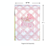 ‘Pink Baby Announcement’ Decorative Flag