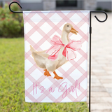 ‘Pink Bow Goose’ Decorative Flag