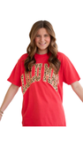 LULU MAC T-Shirt Paprika with Leopard Print