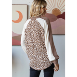 7th Ray Animal Print V-Neck Pullover