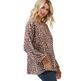 7th Ray Ribbed Animal Print Top, Assorted Colors