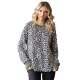 7th Ray Ribbed Animal Print Top, Assorted Colors