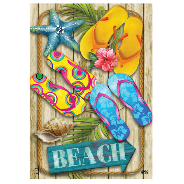 ‘Flip Flops Beach’ Decorative Flag