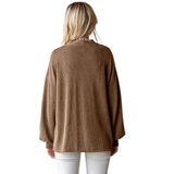7th Ray Ribbed Balloon Sleeve Cardigan, Assorted Colors