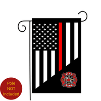 Fire Dept. Red Stripe with Emblem’ Decorative Flag