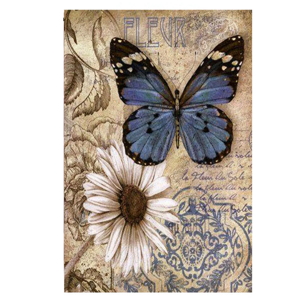 ‘Blue Butterfly and White Daisy’ Decorative Flag