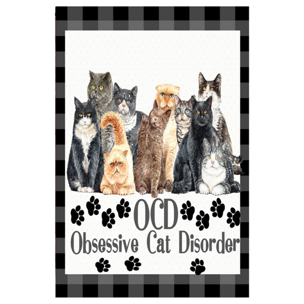 ‘OCD: Obsessive Cat Disorder’ Decorative Flag