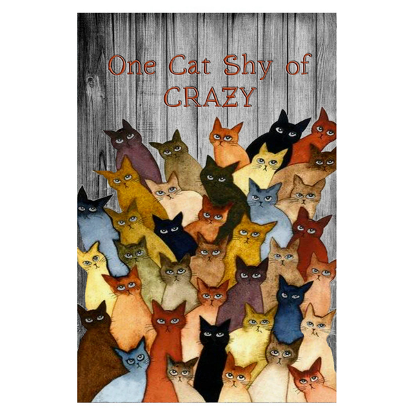 ‘One Cat Shy of Crazy’ Decorative Flag