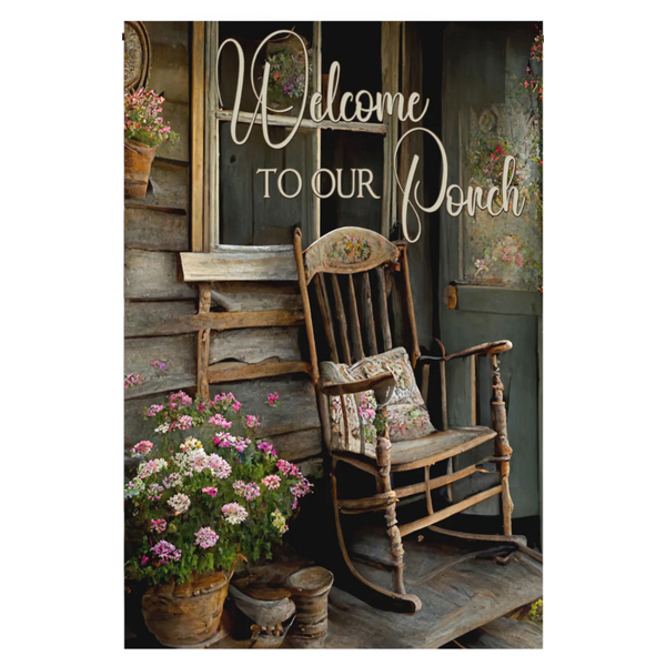‘Welcome Front Porch Rocker’ Decorative Flag